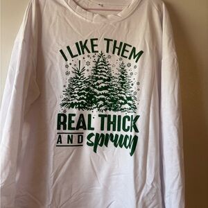 White and Green Holiday Long Sleeve Shirt